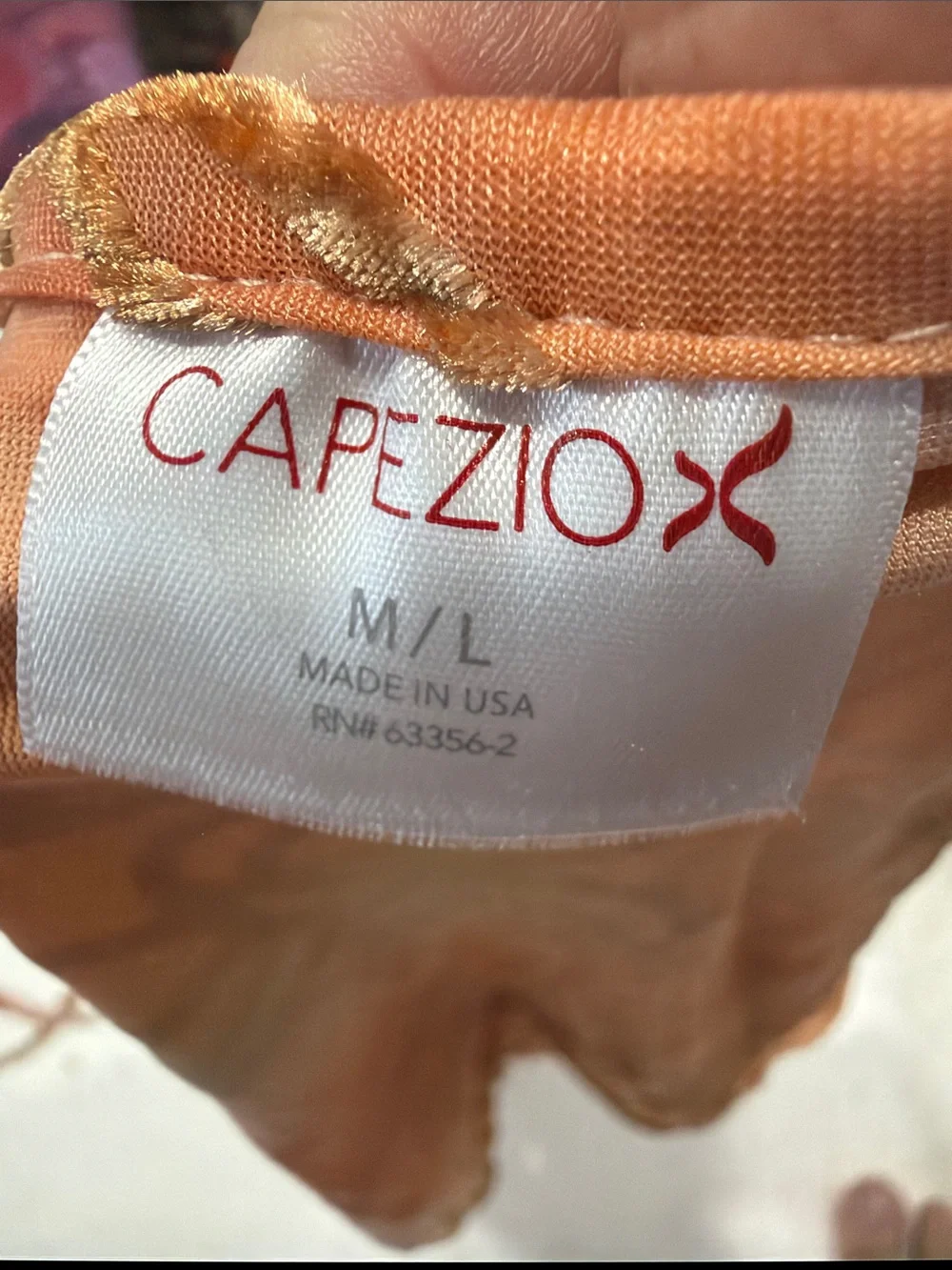 Capezio Orange Sheer Patterned Dance skirt with Ties